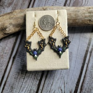 Mushroom Bat Earrings